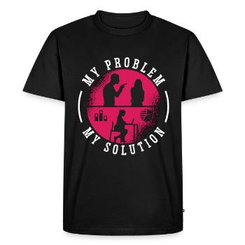 Data Analyst My Problem My Solution Pictogram Mom - Men's Premium Organic T-Shirt - black - Front - Nico (187cm)