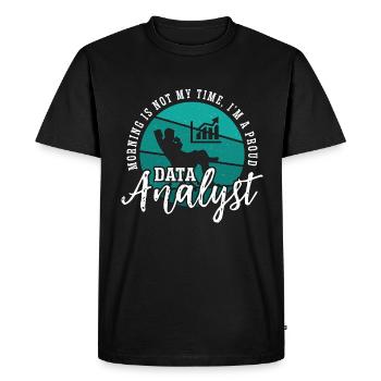 Data Analyst Morning Is Not My Time I'm A Coder - Men's Premium Organic T-Shirt - black - Front - Nico (187cm)