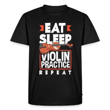 Violon Violon Violoniste Joueur de violon - T-shirt Premium bio Homme - noir - Devant - Nico (187cm)