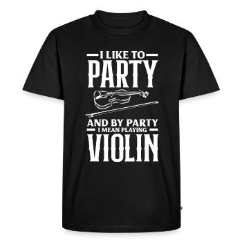 Violon Violon Violoniste Joueur de violon - T-shirt Premium bio Homme - noir - Devant - Nico (187cm)