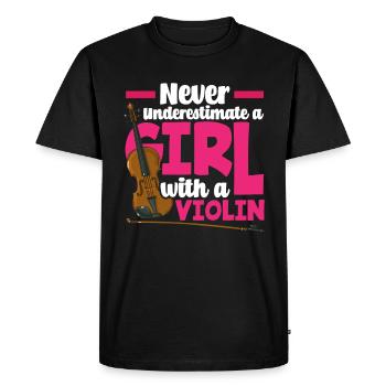 Violon Violon Violoniste Joueur de violon - T-shirt Premium bio Homme - noir - Devant - Nico (187cm)