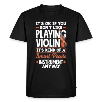 Violon Violon Violoniste Joueur de violon - T-shirt Premium bio Homme - noir - Devant - Nico (187cm)