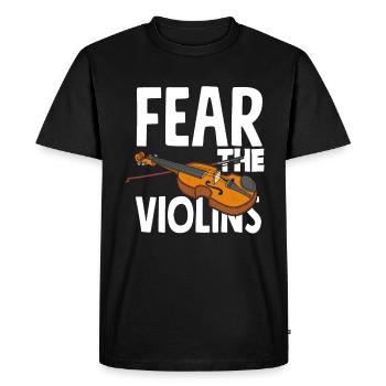 Violon Violon Violoniste Joueur de violon - T-shirt Premium bio Homme - noir - Devant - Nico (187cm)