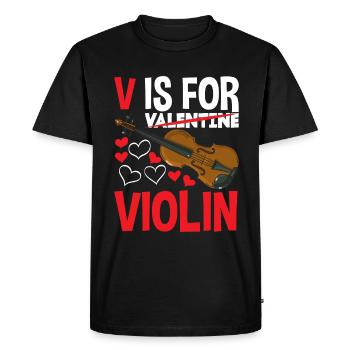 Violon Violon Violoniste Joueur de violon - T-shirt Premium bio Homme - noir - Devant - Nico (187cm)