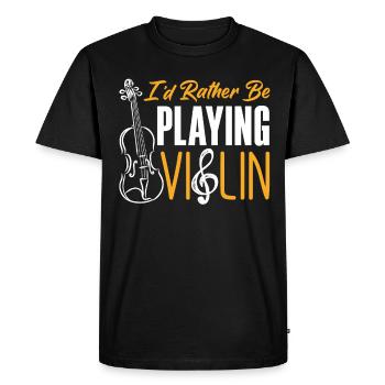 Violon Violon Violoniste Joueur de violon - T-shirt Premium bio Homme - noir - Devant - Nico (187cm)