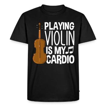 Violon Violon Violoniste Joueur de violon - T-shirt Premium bio Homme - noir - Devant - Nico (187cm)