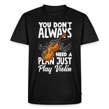 Violon Violon Violoniste Joueur de violon - T-shirt Premium bio Homme - noir - Devant - Nico (187cm)
