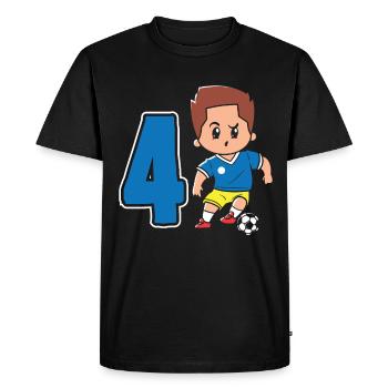 4e anniversaire 4 ans de football joueur de football - T-shirt Premium bio Homme - noir - Devant - Nico (187cm)