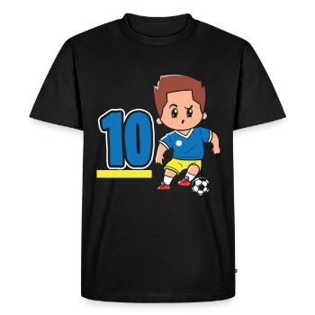 10e anniversaire 10 ans Football Joueur de football - T-shirt Premium bio Homme - noir - Devant - Nico (187cm)