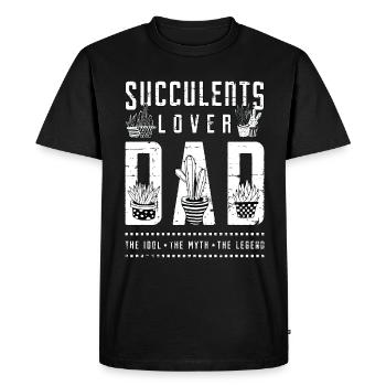 Succulents Lover Dad The Idol The Myth Gardener - Men's Premium Organic T-Shirt - black - Front - Nico (187cm)
