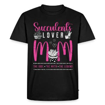 Succulents Lover Mom The Idol The Myth Botanical - Men's Premium Organic T-Shirt - black - Front - Nico (187cm)