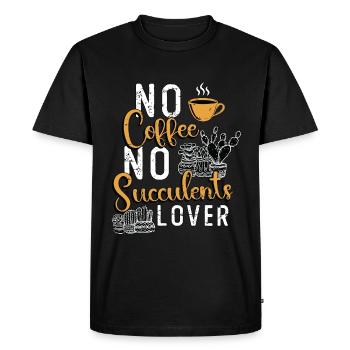 Succulents Lover No Coffee Gardener Coffee Lover - Men's Premium Organic T-Shirt - black - Front - Nico (187cm)