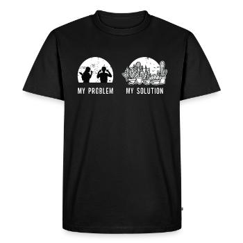 Succulents Lover My Problem My Pictogram Dad Mom - Men's Premium Organic T-Shirt - black - Front - Nico (187cm)