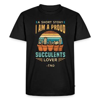 Succulents Lover A Short Story I Am A Plant Lover - Men's Premium Organic T-Shirt - black - Front - Nico (187cm)