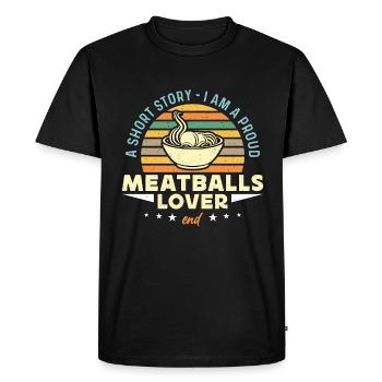 Amateur de boulettes de viande Une petite histoire Je suis un gastronome italien - T-shirt Premium bio Homme - noir - Devant - Nico (187cm)