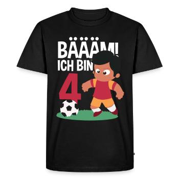 4e anniversaire 4 ans de football joueur de football - T-shirt Premium bio Homme - noir - Devant - Nico (187cm)