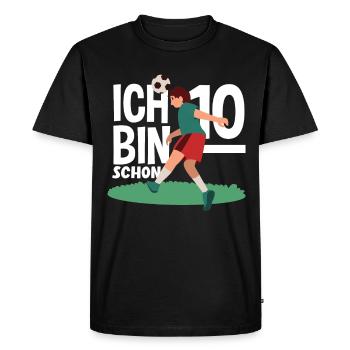 10e anniversaire 10 ans Football Joueur de football - T-shirt Premium bio Homme - noir - Devant - Nico (187cm)
