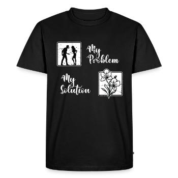 Orchid Lover My Problem My Pictogram Mom Dad - Men's Premium Organic T-Shirt - black - Front - Nico (187cm)
