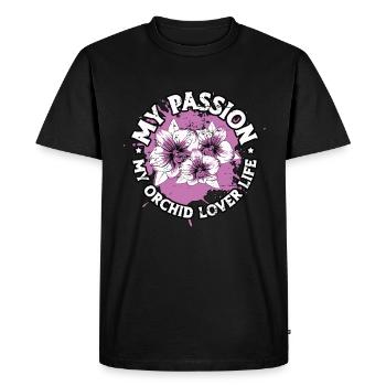Orchid Lover My Passion My Orchid Lover Gardener - Men's Premium Organic T-Shirt - black - Front - Nico (187cm)