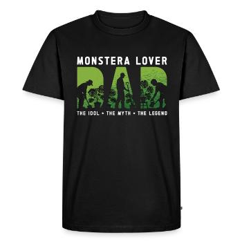 Monstera Lover Papa L’idole Le mythe Plantes d’intérieur - T-shirt Premium bio Homme - noir - Devant - Nico (187cm)