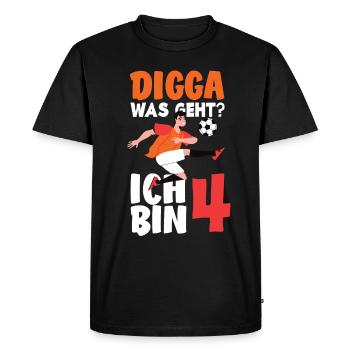 4e anniversaire 4 ans de football joueur de football - T-shirt Premium bio Homme - noir - Devant - Nico (187cm)
