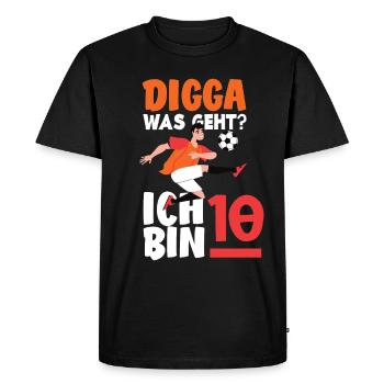 10e anniversaire 10 ans Football Joueur de football - T-shirt Premium bio Homme - noir - Devant - Nico (187cm)