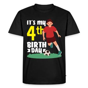 4e anniversaire 4 ans de football joueur de football - T-shirt Premium bio Homme - noir - Devant - Nico (187cm)