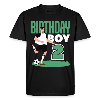 2e anniversaire 2 ans footballeur joueur de football - T-shirt Premium bio Homme - noir - Devant - Nico (187cm)