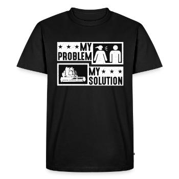 Moissonneuse Amoureux Mon Problème Mon Pictogramme Papa Maman - T-shirt Premium bio Homme - noir - Devant - Nico (187cm)