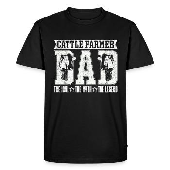 Éleveur de bétail Papa L’idole Le mythe L’élevage bovin - T-shirt Premium bio Homme - noir - Devant - Nico (187cm)