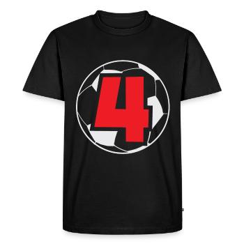 4e anniversaire 4 ans de football joueur de football - T-shirt Premium bio Homme - noir - Devant - Nico (187cm)