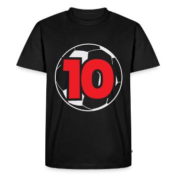 10e anniversaire 10 ans Football Joueur de football - T-shirt Premium bio Homme - noir - Devant - Nico (187cm)