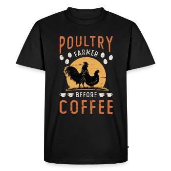 Aviculteur avant la culture du café Amateur de café - T-shirt Premium bio Homme - noir - Devant - Nico (187cm)