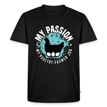 Poultry Farmer My Passion My Poultry Chicken Coop - Men's Premium Organic T-Shirt - black - Front - Nico (187cm)
