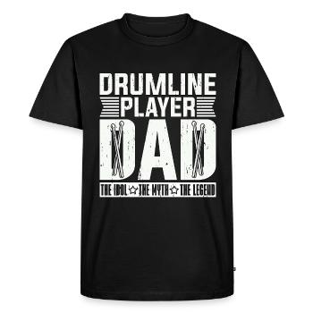Drumline Joueur Papa L’Idole Le Mythe Le Batteur - T-shirt Premium bio Homme - noir - Devant - Nico (187cm)