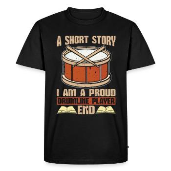 Joueur de batterie Une histoire courte Je suis un fier batteur - T-shirt Premium bio Homme - noir - Devant - Nico (187cm)