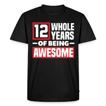 Fête d’anniversaire pour enfants du 12e anniversaire - T-shirt Premium bio Homme - noir - Devant - Nico (187cm)