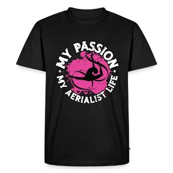 Acrobatie artistique Ma passion Ma vie aérienne Arts aériens - T-shirt Premium bio Homme - noir - Devant - Nico (187cm)