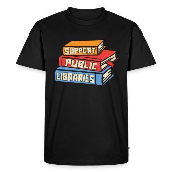 Librarian Support Public Libraries Reading Teacher - Men's Premium Organic T-Shirt - black - Front - Nico (187cm)