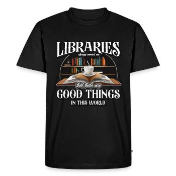Librarian Libraries Always Remind Books Librarians - Men's Premium Organic T-Shirt - black - Front - Nico (187cm)