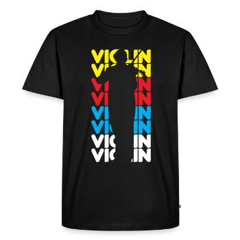 Violon Violon Violoniste Joueur de violon - T-shirt Premium bio Homme - noir - Devant - Nico (187cm)