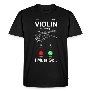 Violon Violon Violoniste Joueur de violon - T-shirt Premium bio Homme - noir - Devant - Nico (187cm)