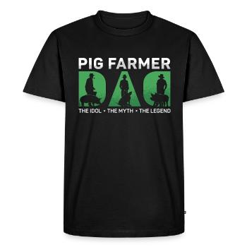 Pig Farmer Dad The Idol The Myth The Pig Owner - Men's Premium Organic T-Shirt - black - Front - Nico (187cm)