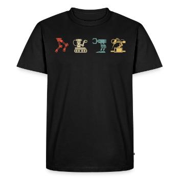 Programmeur de robots robotiques - T-shirt Premium bio Homme - noir - Devant - Nico (187cm)