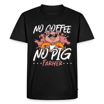 Pig Farmer No Coffee No Farm Animals Coffee Lover - Men's Premium Organic T-Shirt - black - Front - Nico (187cm)
