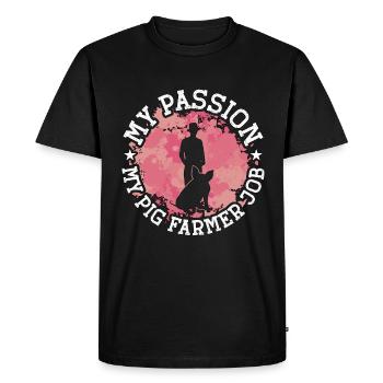 Pig Farmer My Passion My Pig Breeding Farming Life - Men's Premium Organic T-Shirt - black - Front - Nico (187cm)