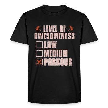 Parkour Niveau De Génialité Running Parkour Lover - T-shirt Premium bio Homme - noir - Devant - Nico (187cm)