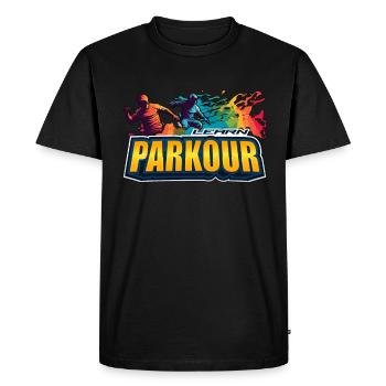 Parkour Apprendre le Parkour Freerunning Sport Extrême - T-shirt Premium bio Homme - noir - Devant - Nico (187cm)
