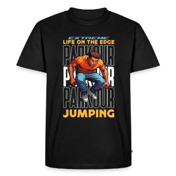 Parkour Extreme Life On The Edge Freerunning Lover - Men's Premium Organic T-Shirt - black - Front - Nico (187cm)