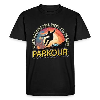 Parkour Quand rien ne va Backflip Amateur de parkour - T-shirt Premium bio Homme - noir - Devant - Nico (187cm)